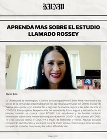 Newspaper showing an interview with Nora Gonzalez